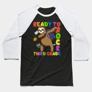 Dabbing 3rd Grade Sloth Back To School Baseball T-Shirt